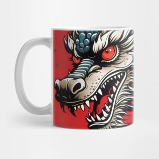 Chinese Red Dragon Art Mug